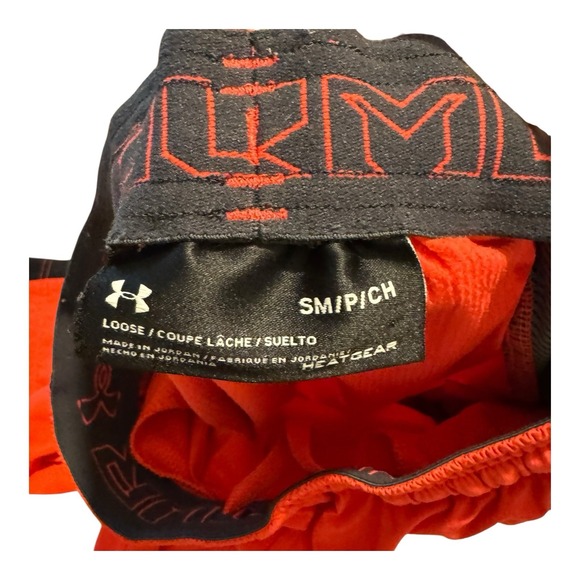 2/$20‎ Under Armour Shorts Men S HeatGear Loose Fit Red Black Athletic - Picture 3 of 4